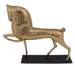 Noir Horse Sculpture in Antique Brass Finish – Modern Artisan Design for Home Décor & Stylish Displays AB-154BR