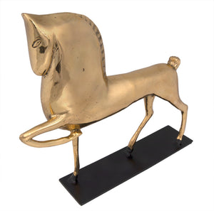 Noir Horse Sculpture in Antique Brass Finish – Modern Artisan Design for Home Décor & Stylish Displays AB-154BR