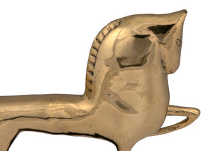Noir Horse Sculpture in Antique Brass Finish – Modern Artisan Design for Home Décor & Stylish Displays AB-154BR