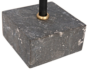 Noir Peace Sign Sculpture on Marble Base - Modern Bohemian Accent for Home & Office Decor, 16" Tall AB-1SBR