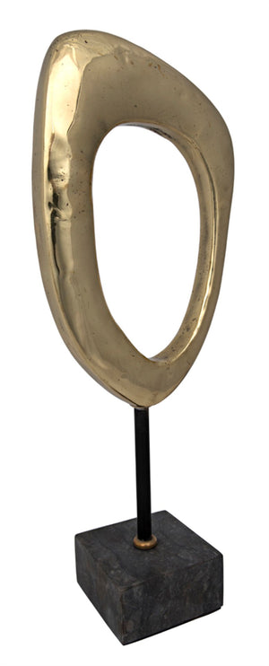 Noir Sculpture: Artisan-Crafted Brass Accent with Antique Finish for Modern & Classic Home Decor, 19" Tall AB-210SAB