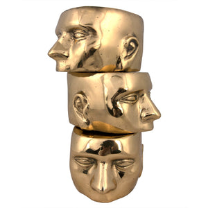 Noir Set of 3 Brass Character Sculptures - Timeless Artistry for Home Decor - Stylish & Durable Accent Pieces AB-246BR