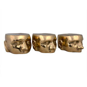Noir Set of 3 Brass Character Sculptures - Timeless Artistry for Home Decor - Stylish & Durable Accent Pieces AB-246BR