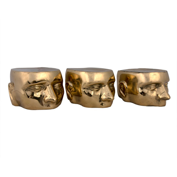 Noir Set of 3 Brass Character Sculptures - Timeless Artistry for Home Decor - Stylish & Durable Accent Pieces AB-246BR