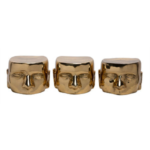 Noir Set of 3 Brass Character Sculptures - Timeless Artistry for Home Decor - Stylish & Durable Accent Pieces AB-246BR