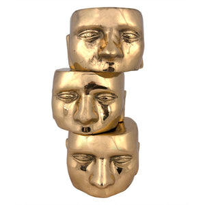Noir Set of 3 Brass Character Sculptures - Timeless Artistry for Home Decor - Stylish & Durable Accent Pieces AB-246BR