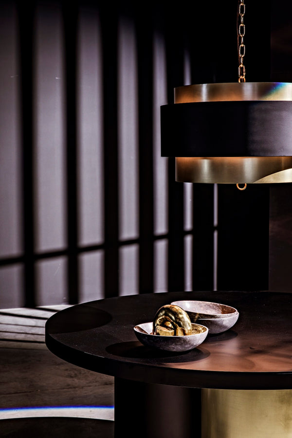 Noir Coiled, Hand-Wrought Brass Tabletop Sculpture – Antique Finish for Modern & Traditional Decor Accents AB-270BR