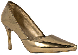 Noir Heel, Artisan-Crafted Brass Stiletto Sculpture - Glamorous Home Accent for Chic Décor Lovers AB-272B