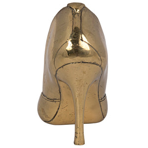 Noir Heel, Artisan-Crafted Brass Stiletto Sculpture - Glamorous Home Accent for Chic Décor Lovers AB-272B
