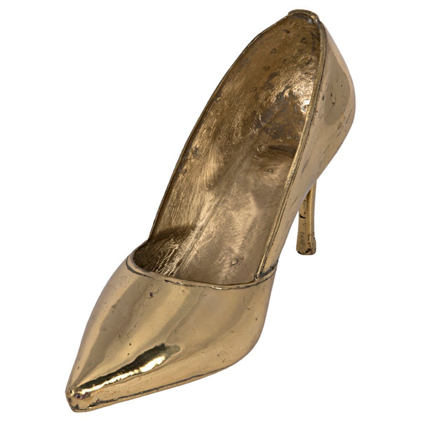 Noir Heel, Artisan-Crafted Brass Stiletto Sculpture - Glamorous Home Accent for Chic Décor Lovers AB-272B
