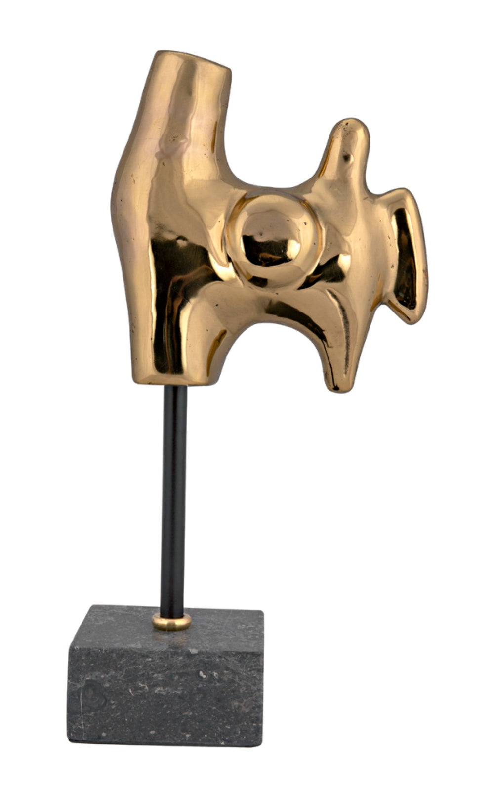 Noir Goker Sculptural Accent with Marble Base - Handcrafted Mid-Century Design for Stylish Interiors AB-291BR