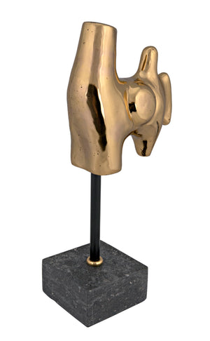 Noir Goker Sculptural Accent with Marble Base - Handcrafted Mid-Century Design for Stylish Interiors AB-291BR