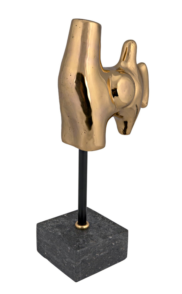 Noir Goker Sculptural Accent with Marble Base - Handcrafted Mid-Century Design for Stylish Interiors AB-291BR