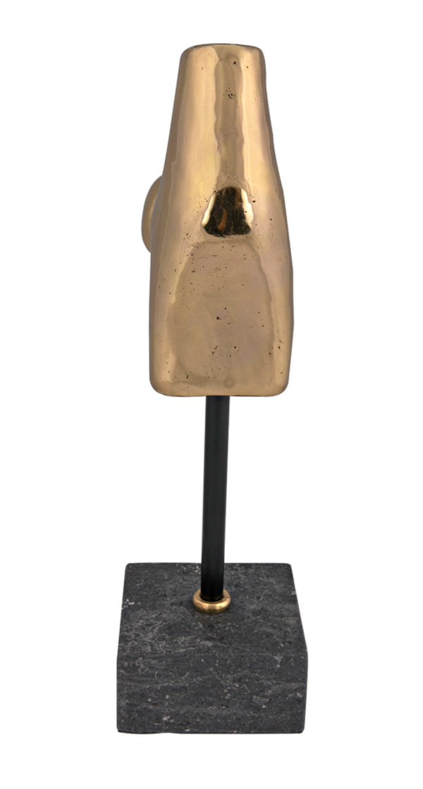 Noir Goker Sculptural Accent with Marble Base - Handcrafted Mid-Century Design for Stylish Interiors AB-291BR