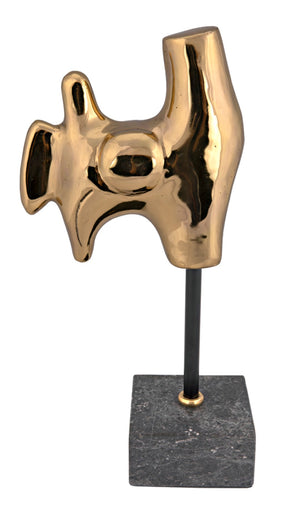 Noir Goker Sculptural Accent with Marble Base - Handcrafted Mid-Century Design for Stylish Interiors AB-291BR