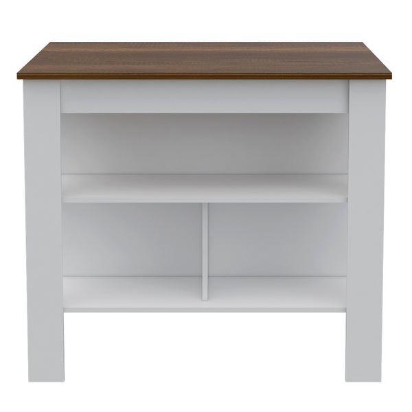 English Elm Cala Kitchen island with wide prep surface, spacious leg room and three open shelves for storage Multicolor 45.7 L x 32.7 W x 4.3 H B07092012