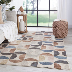 Jaipur Living Vibe by Jaipur Living Marcelo Power Loomed Polypropylene Geometric Area Rug 6'7" x 9'6" RUG150575