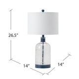 Alden Blue Mason Jar Lamp ABS1338BUSNG Evolution by Crestview Collection