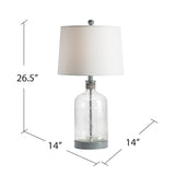 Veda Gray Mason Jar Table Lamp ABS1338GRYSNG Evolution by Crestview Collection