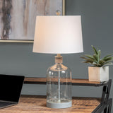 Veda Gray Mason Jar Table Lamp ABS1338GRYSNG Evolution by Crestview Collection