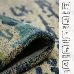 Abstract Hand-tufted Wool Viscose Area Rug Artisan Crafted Accent for Modern Living Spaces