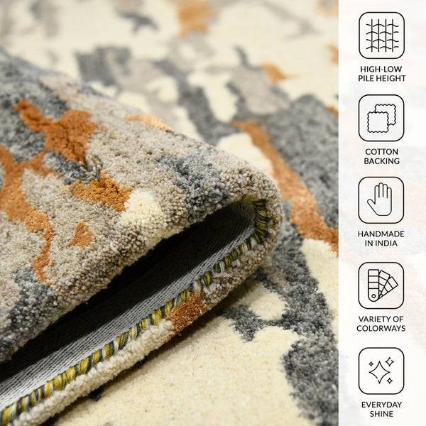 Amer Rugs Abstract Artistic Hand-tufted Area Rug For Contemporary Spaces – Durable Wool & Viscose Blend Orange Wool, Viscose Abs30203