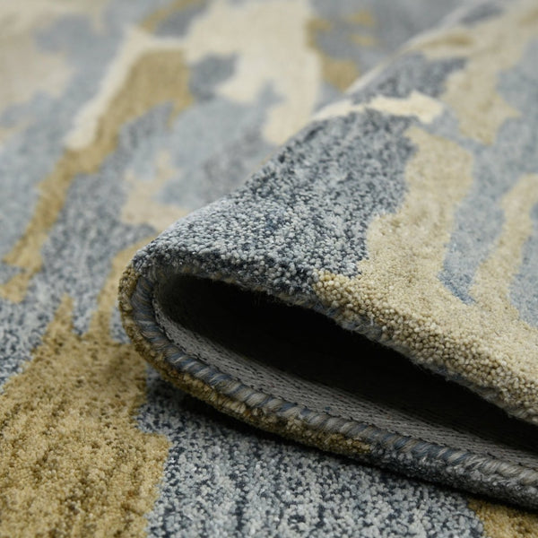 Amer Rugs Abstract Artistic Hand-tufted Area Rug For Contemporary Spaces – Durable Wool & Viscose Blend Water Blue Wool, Viscose Abs50203