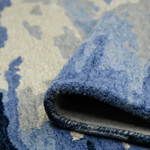 Amer Rugs Abstract Artistic Hand-tufted Area Rug For Contemporary Spaces – Durable Wool & Viscose Blend Navy Wool, Viscose Abs70203