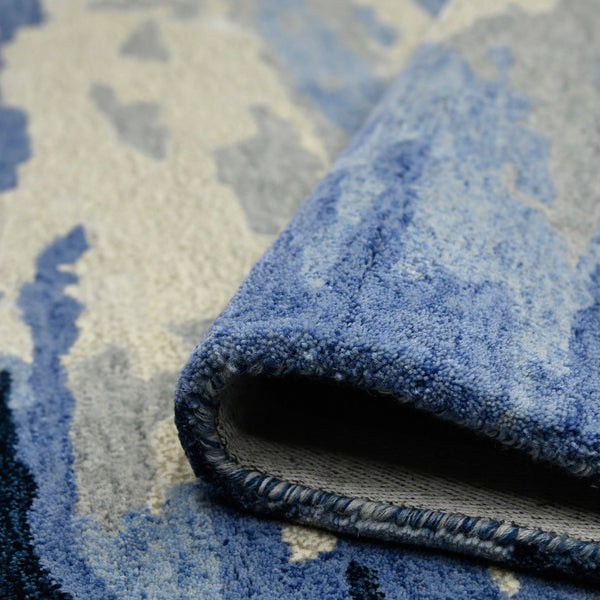 Amer Rugs Abstract Artistic Hand-tufted Area Rug For Contemporary Spaces – Durable Wool & Viscose Blend Navy Wool, Viscose Abs70203