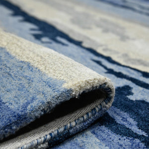 Amer Rugs Abstract Artistic Hand-tufted Area Rug For Contemporary Spaces – Durable Wool & Viscose Blend Navy Wool, Viscose Abs70203