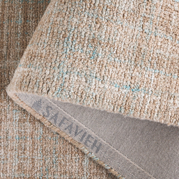 Safavieh Abstract Tranquil Hues Hand-tufted Area Rug - Luxurious Polyester, Contemporary Style For Modern Homes Aqua ,Brown Polyester Pile Abt151t-4