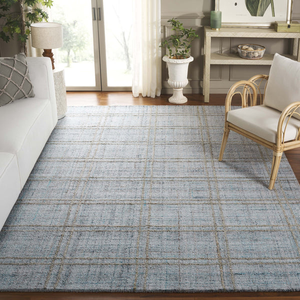 Safavieh Abstract Modern Hand-tufted Area Rug - Exquisite Dark Textured Design For Cozy Living Spaces Blue ,Grey Polyester Pile Abt155m-9