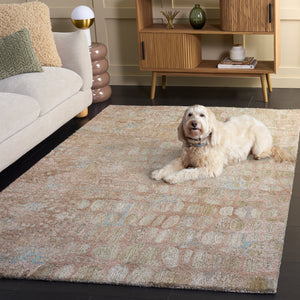 Safavieh Abstract Hand-Tufted Light Green & Blush Area Rug 8X10 Low-Profile Polyester Pile Modern Design 9'-0" x 12'-0" ABT156Y-9