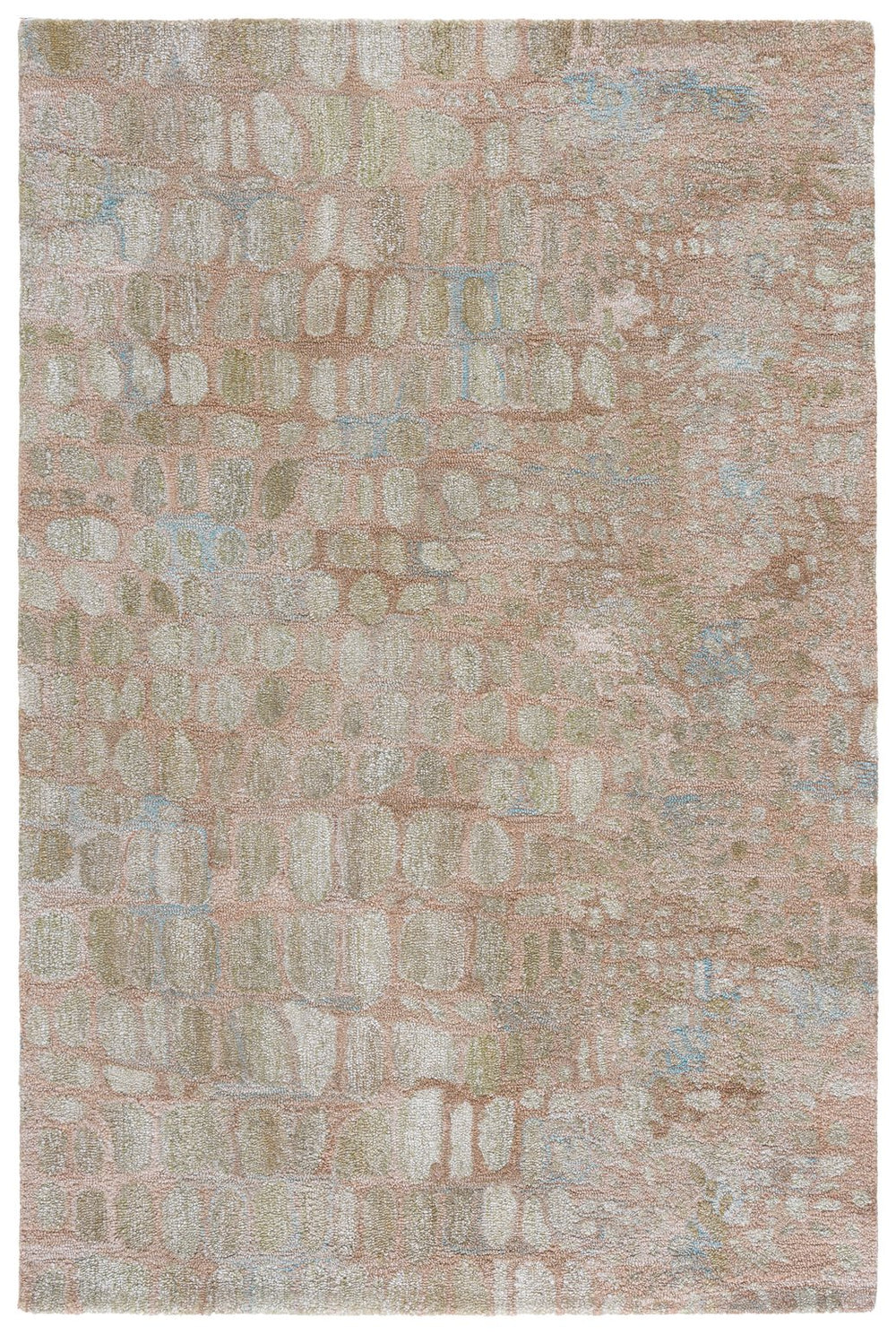 Safavieh Abstract Hand-Tufted Light Green & Blush Rug — Serene Minimalist Design, Durable Polyester Comfort 6'-0" x 9'-0" ABT156Y-6