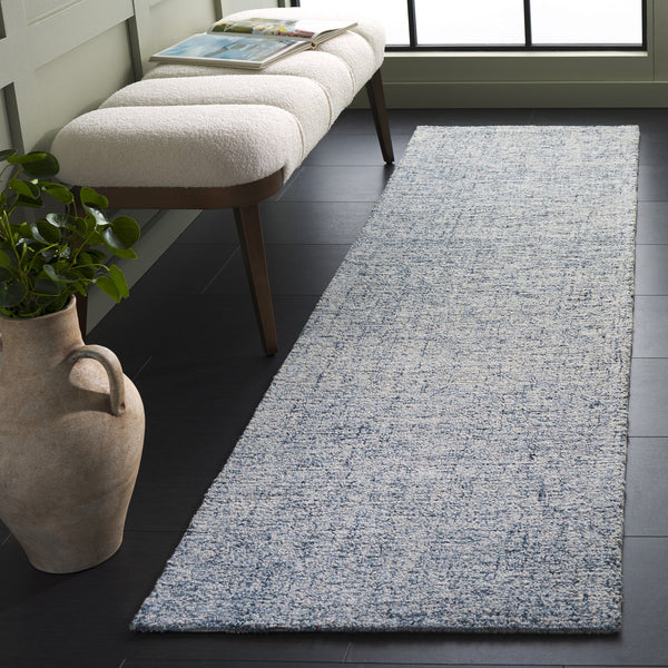 Safavieh Abstract Modern Hand-tufted Runner Rug In Sophisticated Grey And Ivory For Elegant Home Decor Light Blue ,Ivory 80% Wool,20% Cotton Abt175l-28