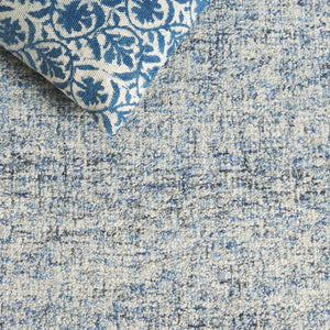 Safavieh Abstract Modern Hand-tufted Runner Rug In Sophisticated Grey And Ivory For Elegant Home Decor Blue ,Ivory 80% Wool,20% Cotton Abt175m-5