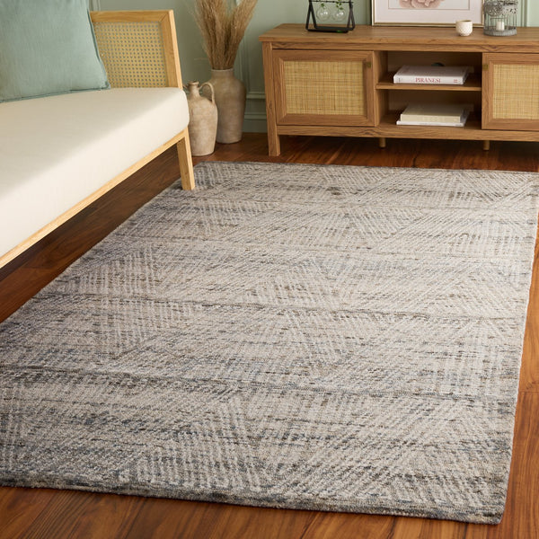 Safavieh Abstract Hand-Tufted Grey Ivory Runner - Wool-Cotton Blend, Low-Profile Pile, Modern Hallway Accent 2'-3" x 8'-0" ABT176F-28