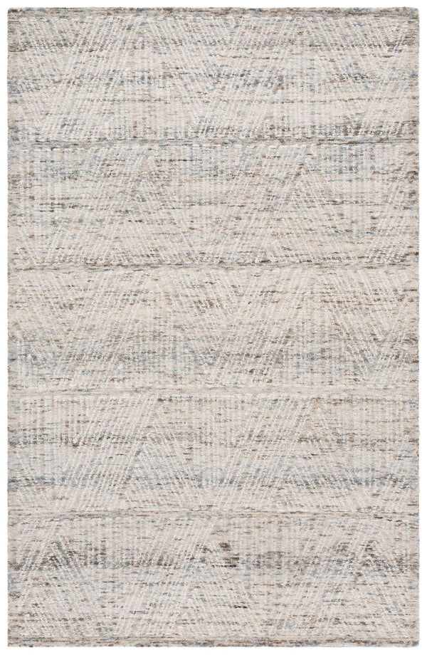 Safavieh Abstract Hand-Tufted Grey Ivory Round Rug — Wool-Cotton Blend, Low Pile, Modern Scandinavian Appeal 6'-0" x 6'-0" ABT176F-6R