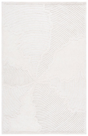 Safavieh Abstract Hand-Tufted Ivory Area Rug — 80% Wool 20% Cotton, Low-Profile 3/8" Pile, Durable Elegant Accent 4'-0" x 6'-0" ABT177A-4
