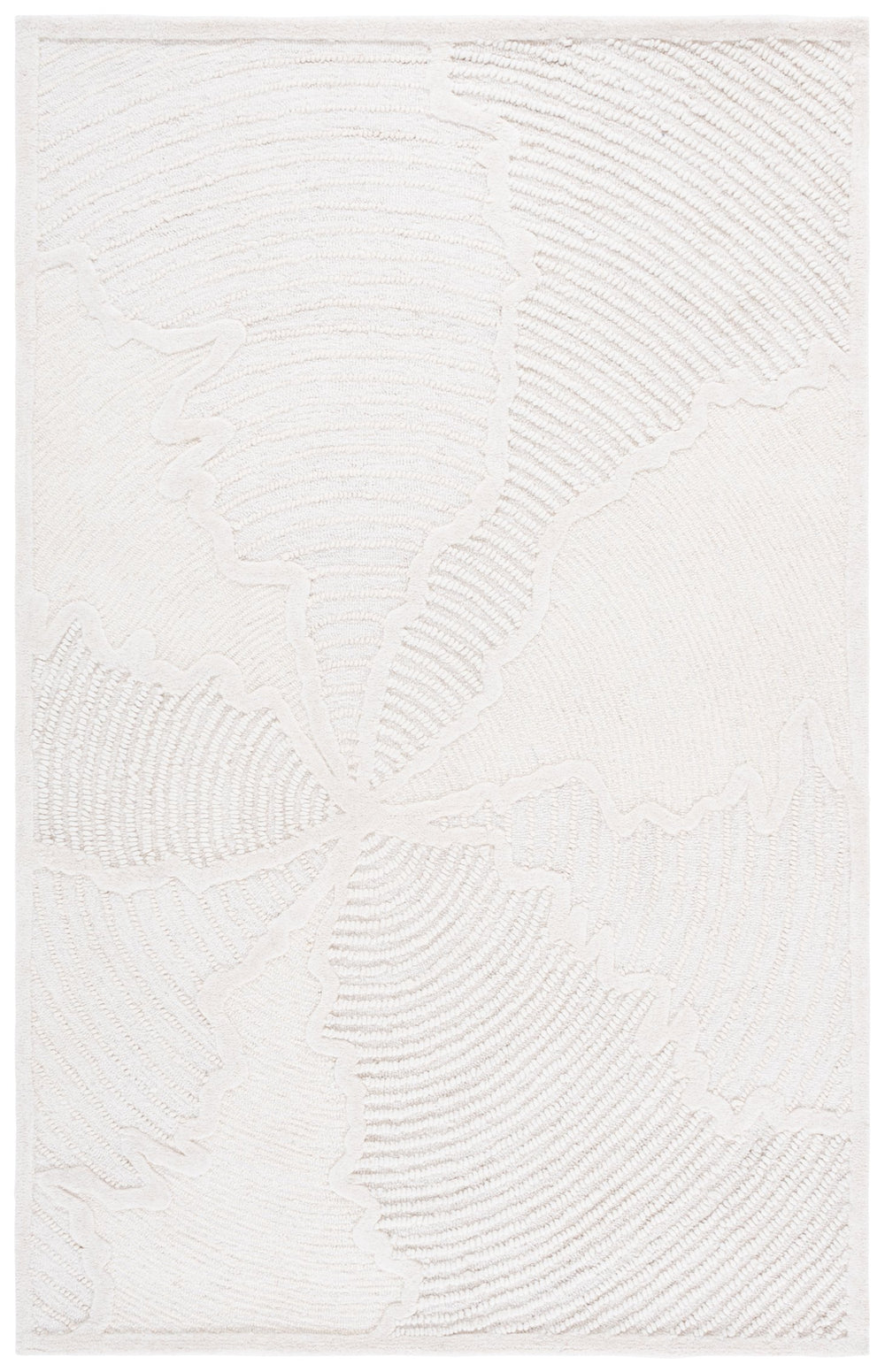 Safavieh Abstract Hand-Tufted Ivory Area Rug — 80% Wool, Low-Profile 3/8" Pile, Versatile Neutral Anchor For Rooms 8'-0" x 10'-0" ABT177A-8