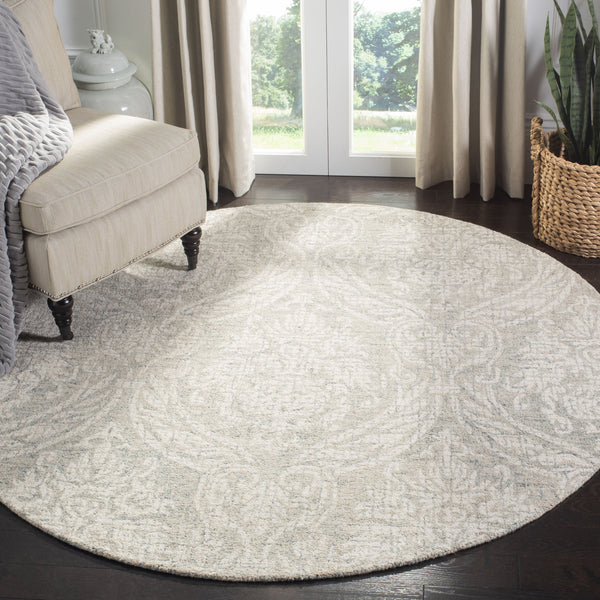 Safavieh Abstract Hand-Tufted 4X6 Wool Rug In Grey Ivory — Plush 0.5" Pile, Abstract-Damask Elegance For Home Decor ABT204A-4R