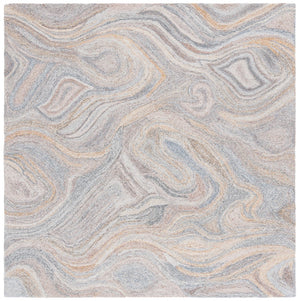 Safavieh Abstract 209 Hand Tufted Geometric Rug Grey / Brown 6' x 6' Square
