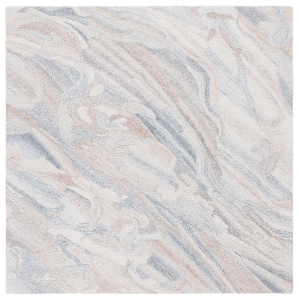 Safavieh Abstract 210 Hand Tufted Geometric Rug Grey / Brown 6' x 6' Square