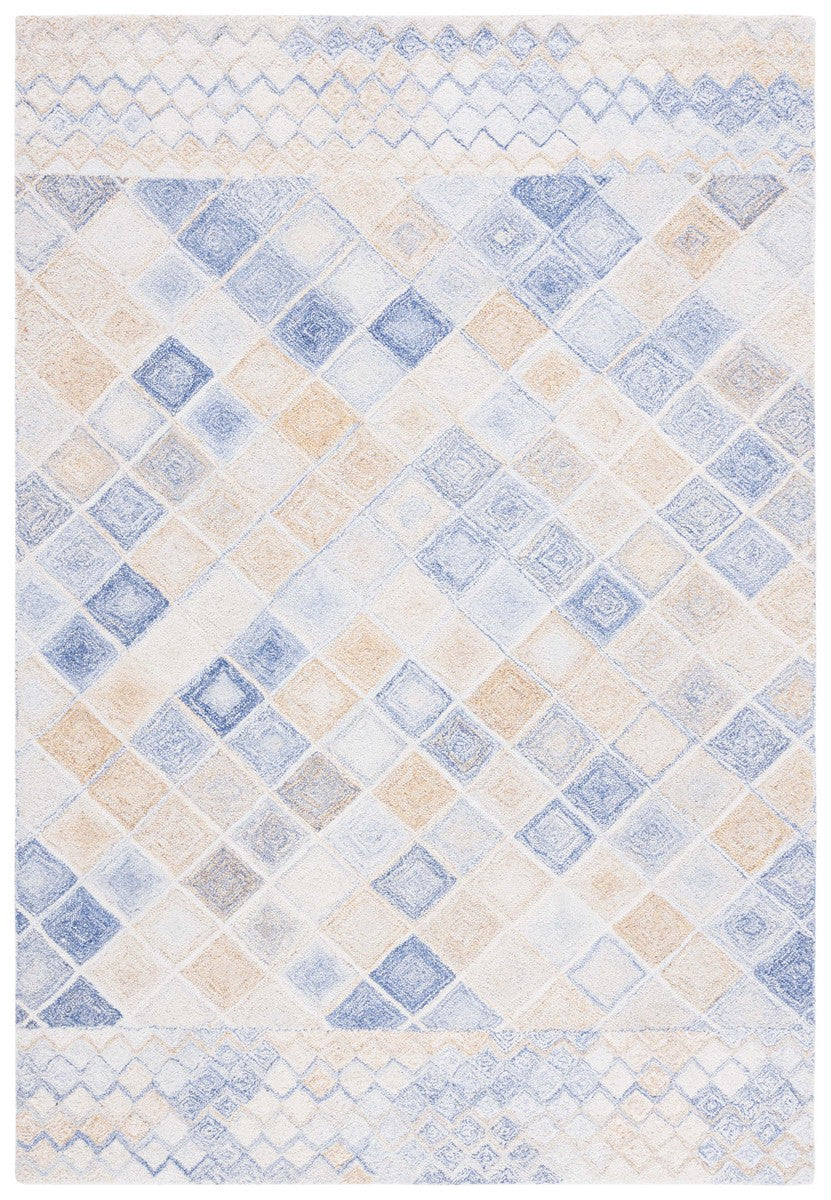 Safavieh Abstract 212 Hand Tufted Geometric Rug Blue / Grey 2'-3" x 8'