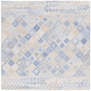 Safavieh Abstract 212 Hand Tufted Geometric Rug Blue / Grey 6' x 6' Square