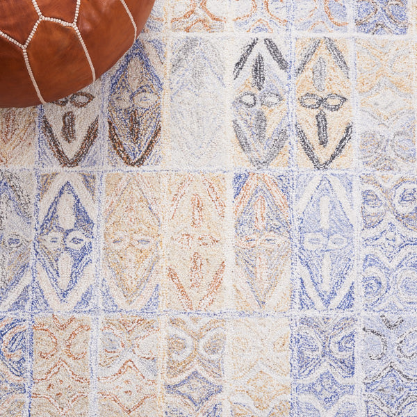 Safavieh Abstract 213 Hand Tufted Geometric Rug Blue / Rust 8' x 10'