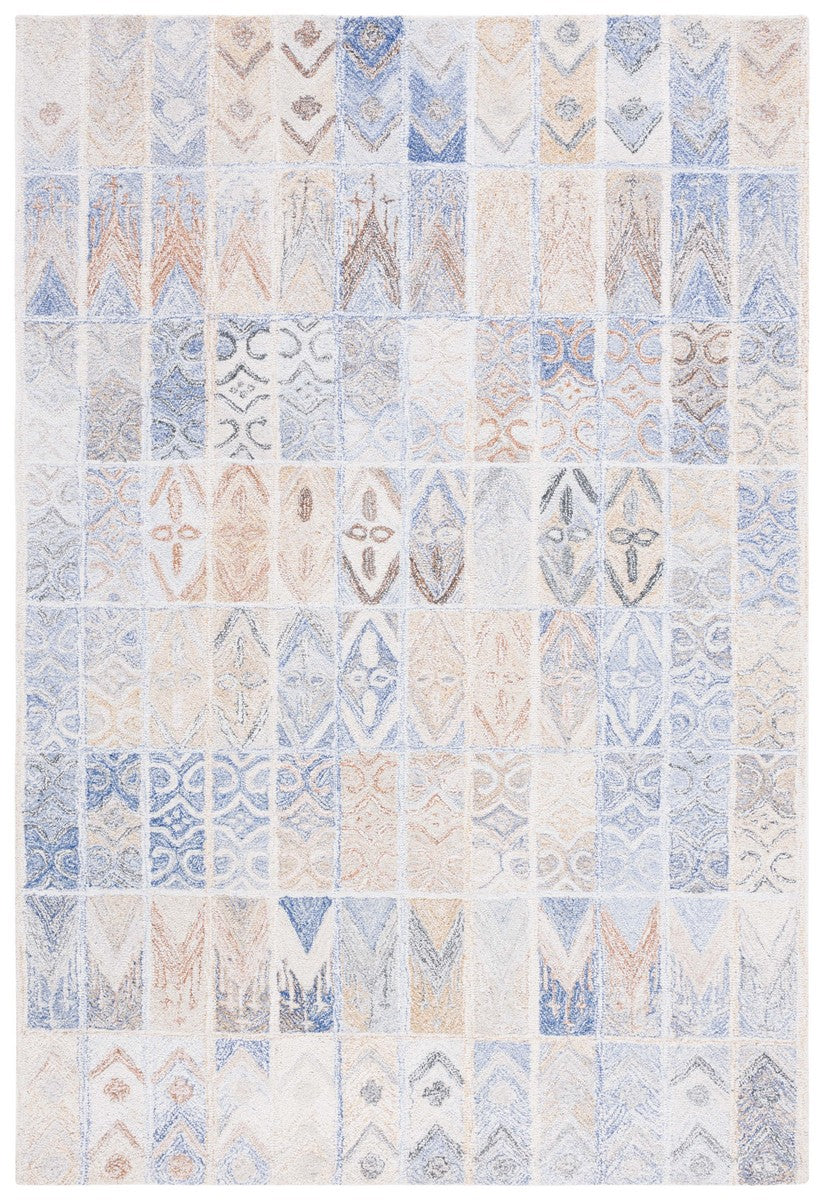 Safavieh Abstract 213 Hand Tufted Geometric Rug Blue / Rust 2'-3" x 8'