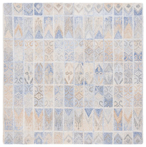 Safavieh Abstract 213 Hand Tufted Geometric Rug Blue / Rust 6' x 6' Square