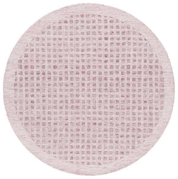 Safavieh Abstract 253u Pink Area Rug - Luxurious 6' Round Hand-tufted Elegance For Modern Home Décor Pink 60% Wool,25% Jute,15% Cotton Abt253u-6r