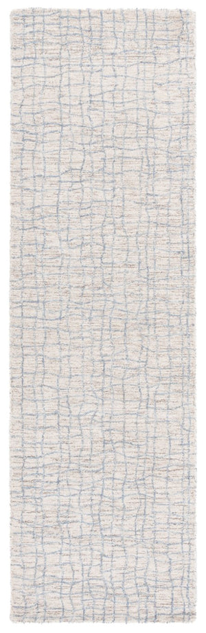 Safavieh Abstract Hand Tufted Wool Jute Runner Rug Geometric Ivory Blue Hallway Accent 2'-3" x 8'-0" ABT254L-28